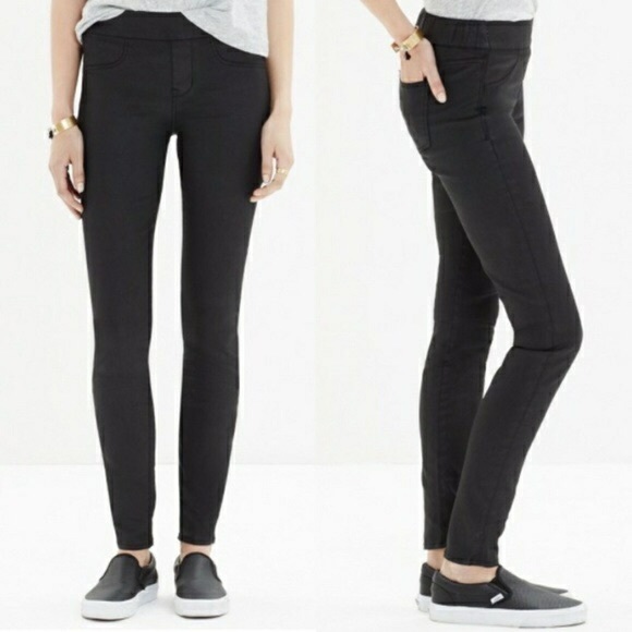 Madewell Pants - Madewell Coated Black Coated Sz 24 Leggings Pants